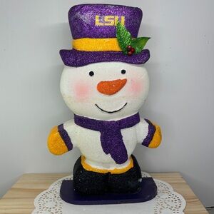 LSU Snowman Christmas Decor